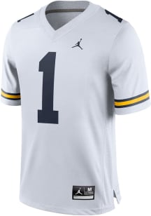 Nike Michigan Wolverines White Road Game Football Jersey