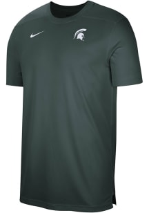 Nike Michigan State Spartans Green DriFIT UV Coach Short Sleeve T Shirt