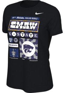Nike K-State Wildcats Womens Black 2022 Sugar Bowl Bound Short Sleeve T-Shirt