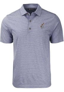 Cutter and Buck Auburn Tigers Mens Navy Blue Heather Stripe Basketball Aubie Short Sleeve Polo