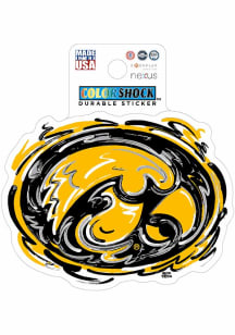 Iowa Hawkeyes Justin patten Main 3in Durable Stickers - Black