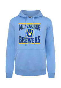 Levelwear Milwaukee Brewers Mens Light Blue Podium Big Brew Long Sleeve Hoodie