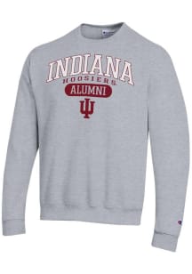 Champion Indiana Hoosiers Mens Grey Pill Alumni Powerblend Long Sleeve Crew Sweatshirt