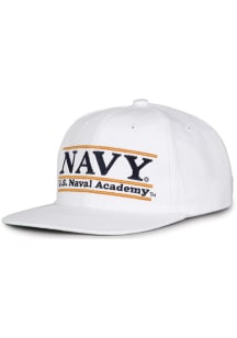 Navy Midshipmen Retro Bar 80's Throwback Adjustable Hat - White