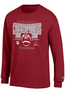 Champion Indiana Hoosiers Crimson 2025 College Football Champions Jersey Long Sleeve T Shirt