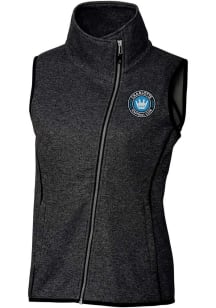 Cutter and Buck Charlotte FC Womens Charcoal Mainsail Asymmetrical Vest