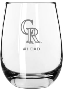 Colorado Rockies Dad 15oz Stemless Wine Glass - White