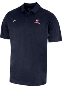 Nike UConn Huskies Mens Navy Blue Mascot Short Sleeve Polo