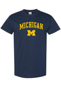 Michigan Wolverines Navy Blue Arch Logo Short Sleeve T Shirt