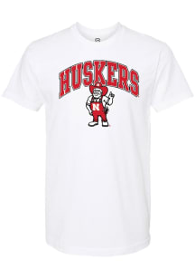 Summit Sportswear Nebraska Cornhuskers White Arch Mascot Short Sleeve T Shirt