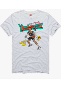 Victor Wembanyama San Antonio Spurs Ash Comic Book Short Sleeve Fashion Player T Shirt