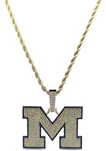 Michigan Wolverines Logo Pendant Mens Necklace