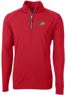 Cutter and Buck Kansas Jayhawks Mens Red Warhawk Long Sleeve Qtr Zip Pullover