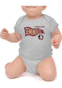 Little King Florida State Seminoles Baby Grey Knobby Retro Short Sleeve One Piece