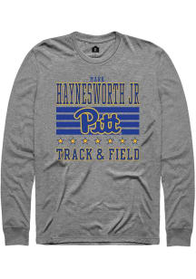 Mark  Jr Haynesworth Pitt Panthers Grey NIL Striped Long Sleeve Player T Shirt