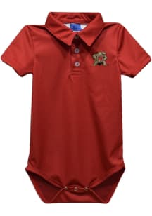 Vive La Fete Maryland Terrapins Baby Red Team Short Sleeve One Piece Polo