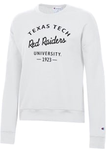 Champion Texas Tech Red Raiders Womens White Powerblend Crew Sweatshirt