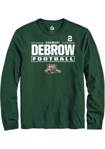 Khamani Debrow Ohio Bobcats Green Football NIL Stacked Box Long Sleeve Player T Shirt