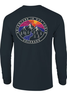Colorado Black Sun Ray Oval Long Sleeve T Shirt