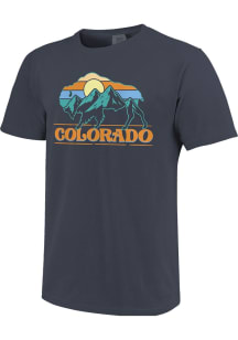 Colorado Blue Colorful Wildlife Scene Stripes Short Sleeve Fashion T Shirt