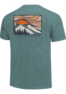 Colorado Blue Whimsical Mountains Short Sleeve Fashion T Shirt