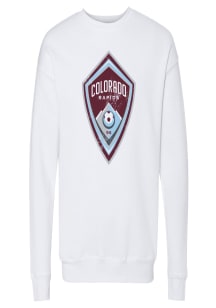 Colorado Rapids Mens White Vintage Primary Logo Long Sleeve Crew Sweatshirt