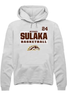 Michael Sulaka Western Michigan Broncos Mens White NIL Stacked Box Player Hood
