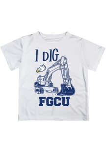 Vive La Fete Florida Gulf Coast Eagles Youth White Excavator Short Sleeve T-Shirt