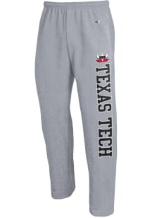 Champion Texas Tech Red Raiders Mens Grey Red Raider Open Bottom Sweatpants