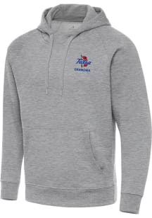 Antigua Tulsa Golden Hurricane Mens Grey Heather Grandma Victory Long Sleeve Hoodie