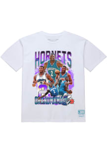 Larry Johnson Charlotte Hornets White Bling 2.0 Short Sleeve Fashion Player T Shirt