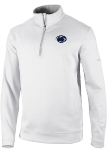Columbia Penn State Nittany Lions Mens White Heat Seal Omni Wick Wickhams Hills Long Sleeve Qtr Zi..