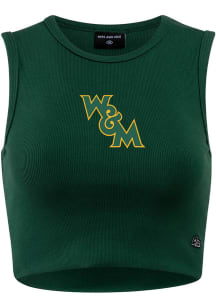 Hype and Vice William & Mary Tribe Womens Green Cutoff Tank Top