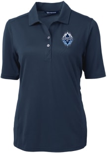 Cutter and Buck Vancouver Whitecaps FC Womens Navy Blue Virtue Eco Pique Short Sleeve Polo Shirt