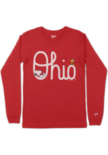 Ohio State Buckeyes Red Peanuts Script Ohio Long Sleeve T Shirt