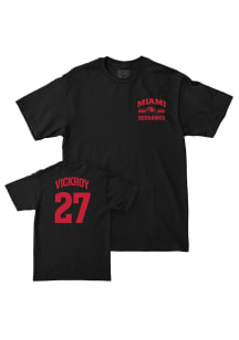 London Vickroy Miami RedHawks Black NIL Victory Short Sleeve Player T Shirt