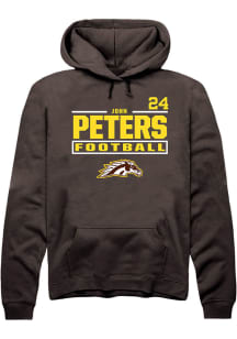 John Peters Western Michigan Broncos Mens Brown Football NIL Stacked Box Player Hood