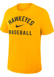 Nike Iowa Hawkeyes Gold Dugout Early Work Baseball Short Sleeve T Shirt