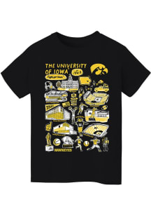 Vive La Fete Iowa Hawkeyes Youth Black Impressions Short Sleeve T-Shirt
