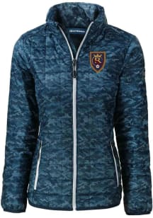 Cutter and Buck Real Salt Lake Womens Navy Blue Rainier PrimaLoft Printed Filled Jacket