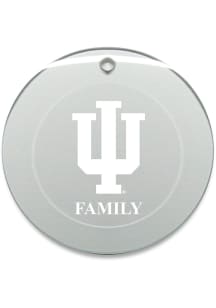Indiana Hoosiers Family Round Ornament - White