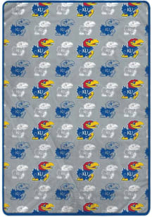 Kansas Jayhawks Twin XL Plush 65 x 90 Fleece Blanket - Blue