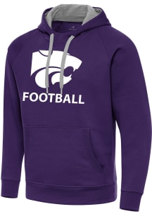 Antigua K-State Wildcats Mens Purple Football Victory Long Sleeve Hoodie