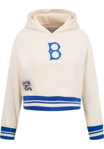 Pro Standard Brooklyn Dodgers Girls White Retro Classics Long Sleeve Hooded Sweatshirt