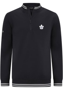 Levelwear Toronto Maple Leafs Mens Black Sportsman 3D Embroidered Patch Long Sleeve Qtr Zip Pullov..