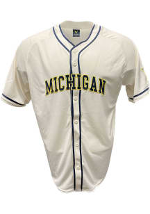 Michigan Wolverines Mens Ivory Replica Baseball Jersey