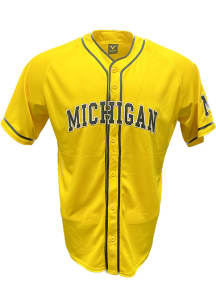 Michigan Wolverines Mens Yellow Replica Baseball Jersey