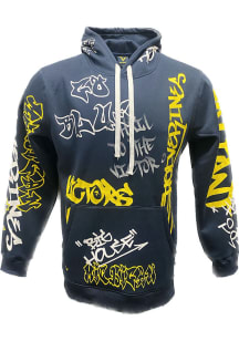 Michigan Wolverines Mens Navy Blue Grafitti Long Sleeve Hoodie