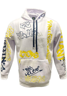 Michigan Wolverines Mens White Grafitti Long Sleeve Hoodie
