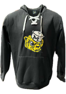 Michigan Wolverines Mens Grey Laceup Vault Long Sleeve Hoodie